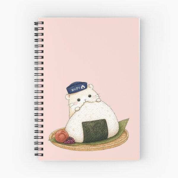Item preview, Cute Hamster with Giant Japanese Onigiri Rice Ball designed and sold by tiny-hamu-life.