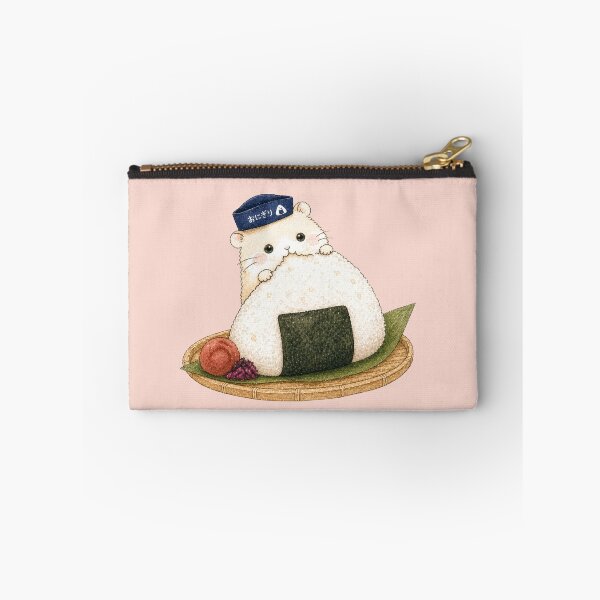 Item preview, Cute Hamster with Giant Japanese Onigiri Rice Ball designed and sold by tiny-hamu-life.