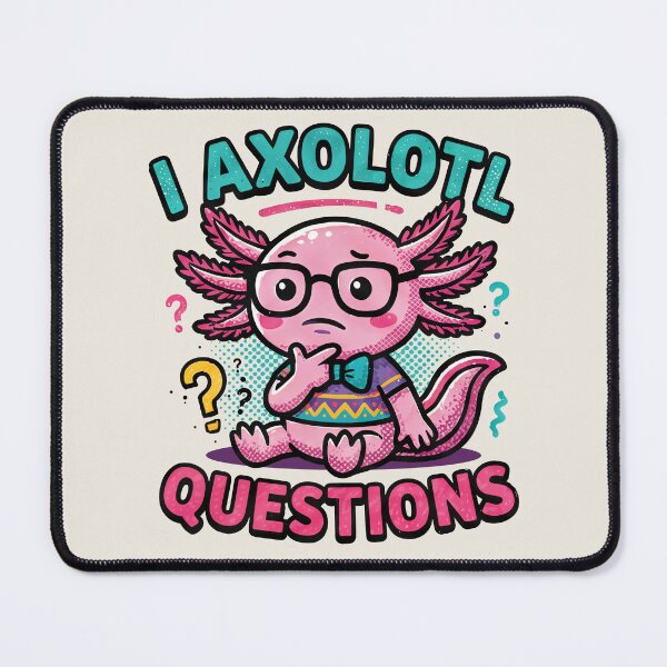 Item preview, I axolotl Questions cute nerd with glasses pink tadpole aztec pattern shirt designed and sold by bard-art.
