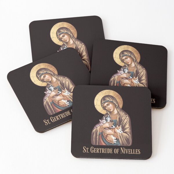 Item preview, St Gertrude of Nivelles Shirt – Catholic Cat Lover Apparel with Cats & Faith designed and sold by Redgiant87x.