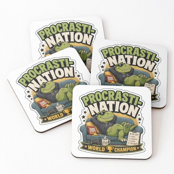 Item preview, Procrastination Nation Funny Dinosaur Meme | Lazy T-Rex World Champion designed and sold by ymzartnft44.