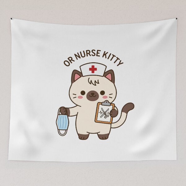 Item preview, OR Nurse Kitty – Cute Operating Room Nurse Cat designed and sold by officinelala.