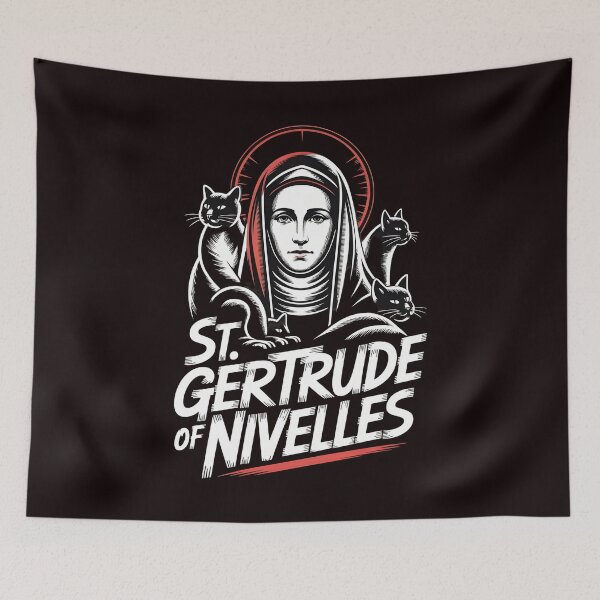 Item preview, St Gertrude of Nivelles Shirt – Funny & Cute Cats Design for Catholic Cat Lovers designed and sold by Redgiant87x.