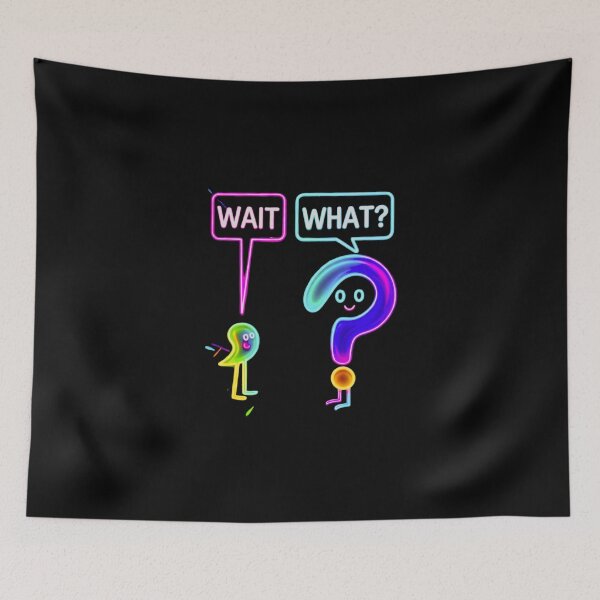 Item preview, Neon Wait What Ghost Question Mark Sticker Art designed and sold by ExploreAura Studio.