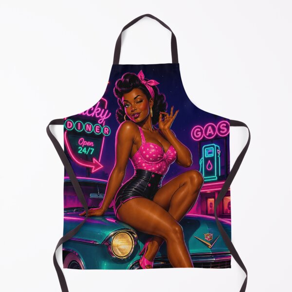 Item preview, Neon Diner Pin-Up – Retro 50s Night Vibes designed and sold by ITSimagination.