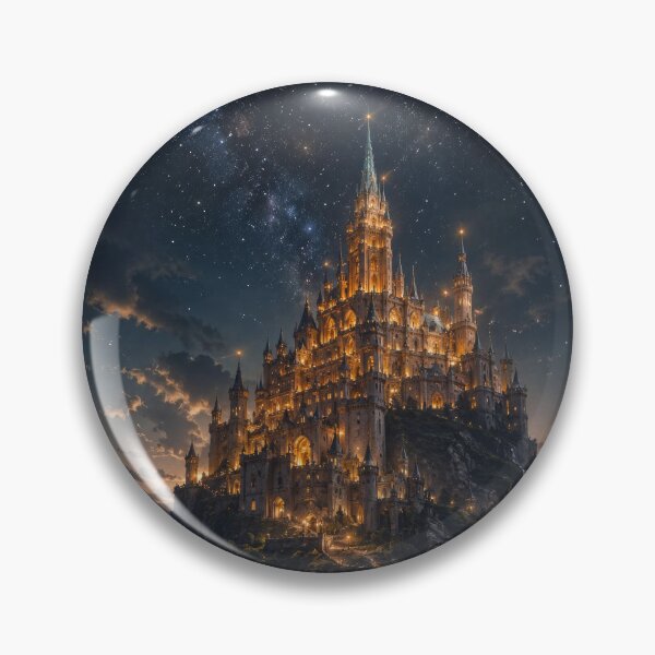 Item preview, Fantasy Castle at Night | Magical Kingdom Under Starry Sky designed and sold by DrakariArt.