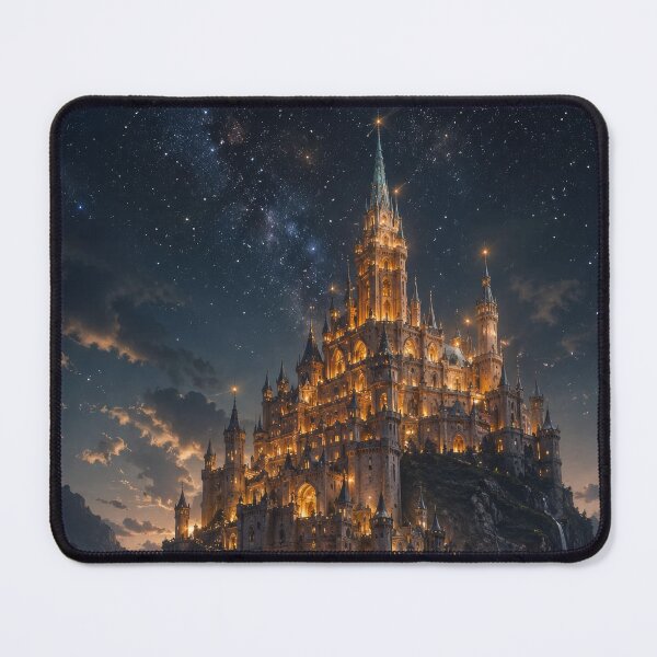 Item preview, Fantasy Castle at Night | Magical Kingdom Under Starry Sky designed and sold by DrakariArt.