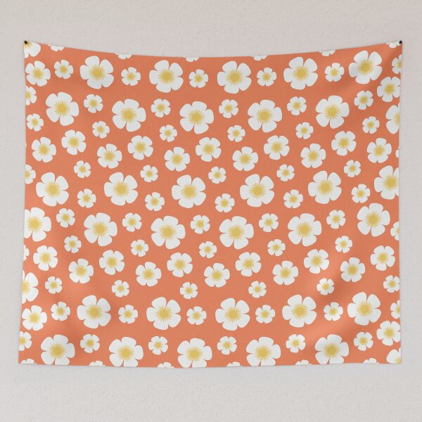 Item preview, Retro Orange Daisy Floral Pattern designed and sold by Zerhof.