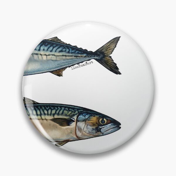 Item preview, Atlantic Mackerel Pair Clean Marine Illustration Minimalist Naturalist Style designed and sold by LisaTumi.art.