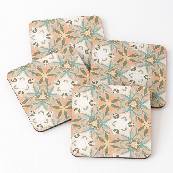 Item preview, Peach Blue Botanical Seamless Pattern designed and sold by GraceInNatureCo.