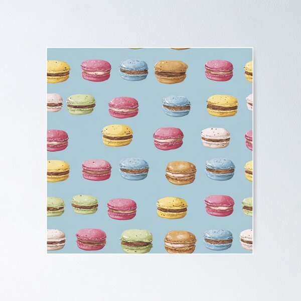 Item preview, Watercolor Macaron French Dessert Sweet Treat Pattern designed and sold by NicolasGlowArt.
