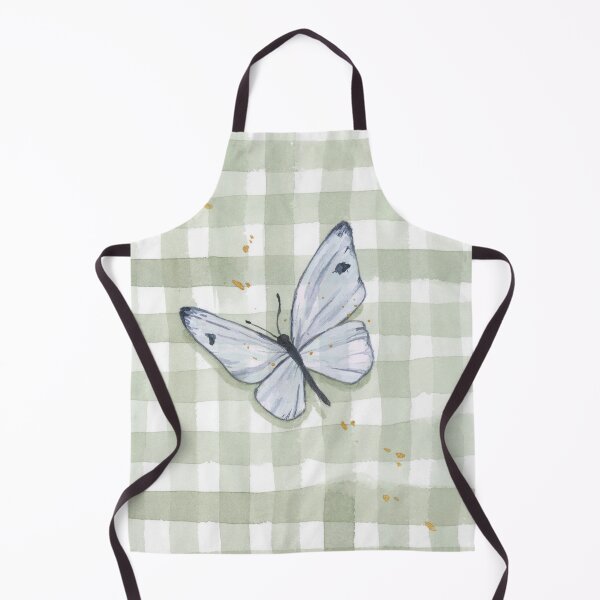 Artikelvorschau, Grünes Vichy-Schmetterling, Aquarell- und Gouachemalerei entworfen und verkauft von Ellen Wilberg.