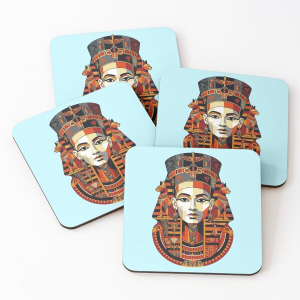 Item preview, Egyptian Queen Geometric Art Deco Poster | Ancient Royal Cat Goddess Design designed and sold by Queen Cleopatra.