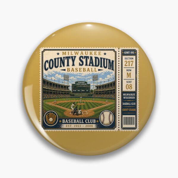 Item preview, Milwaukee Baseball Vintage Ticket Stub County Stadium Retro Classic Ballpark Design designed and sold by GhostDawgs.