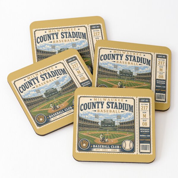 Item preview, Milwaukee Baseball Vintage Ticket Stub County Stadium Retro Classic Ballpark Design designed and sold by GhostDawgs.