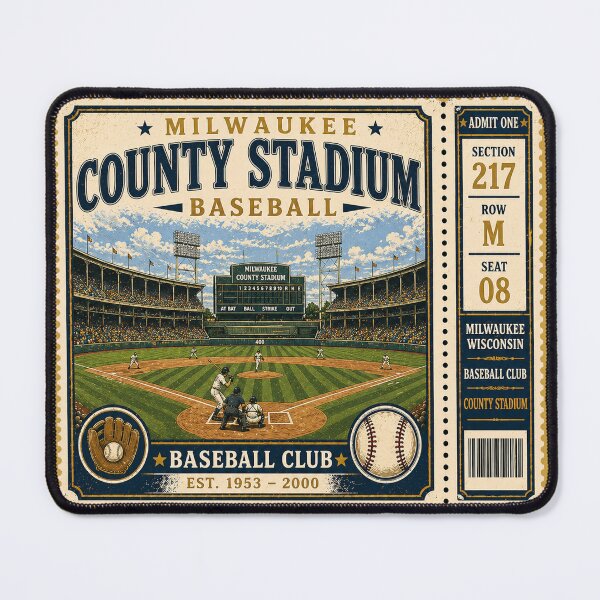 Item preview, Milwaukee Baseball Vintage Ticket Stub County Stadium Retro Classic Ballpark Design designed and sold by GhostDawgs.
