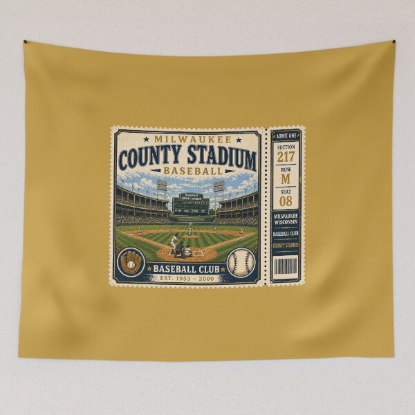 Item preview, Milwaukee Baseball Vintage Ticket Stub County Stadium Retro Classic Ballpark Design designed and sold by GhostDawgs.