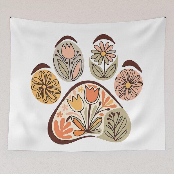 Item preview, Boho Dog Footprint Flowers designed and sold by VibranPalette.