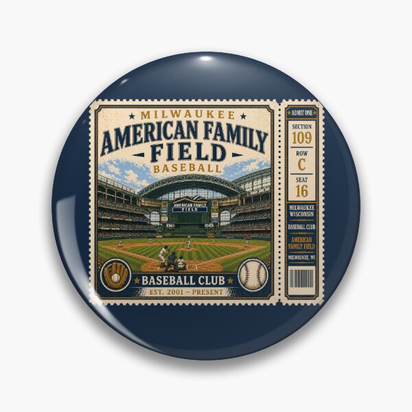 Item preview, Milwaukee Baseball Vintage Ticket Stub American Family Field Retro Stadium Design designed and sold by GhostDawgs.