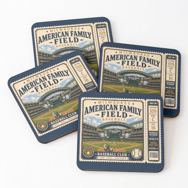 Item preview, Milwaukee Baseball Vintage Ticket Stub American Family Field Retro Stadium Design designed and sold by GhostDawgs.