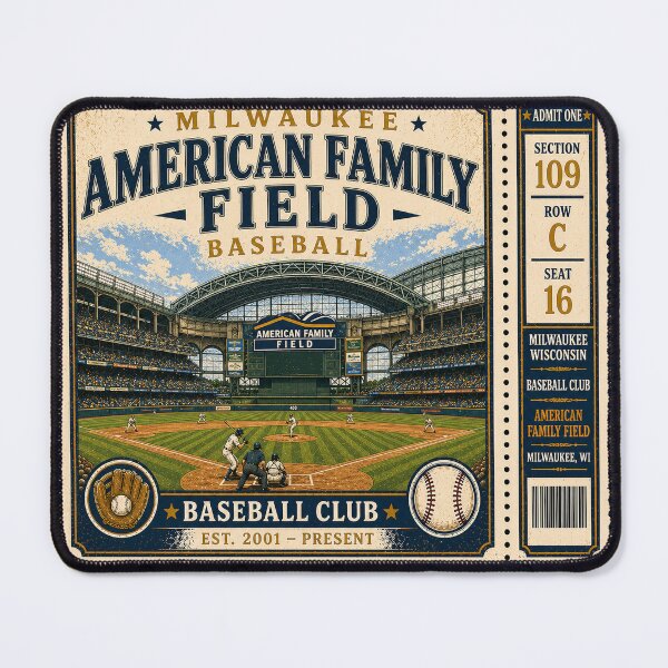 Item preview, Milwaukee Baseball Vintage Ticket Stub American Family Field Retro Stadium Design designed and sold by GhostDawgs.