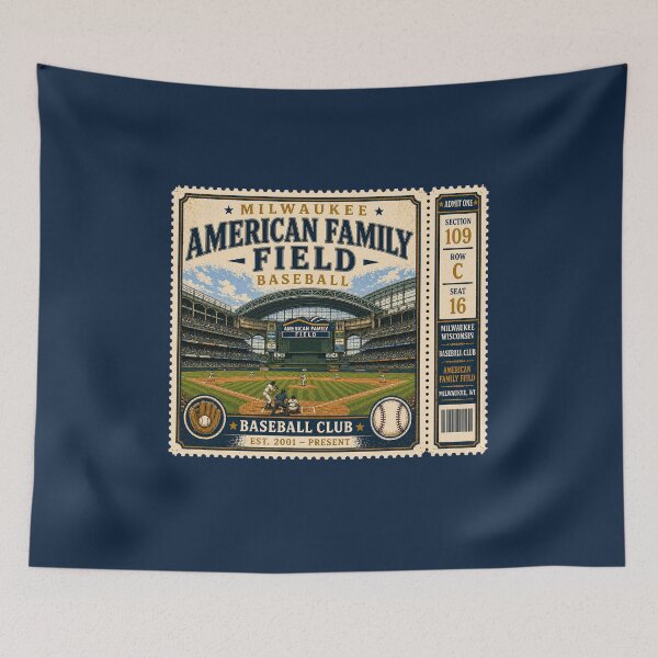 Item preview, Milwaukee Baseball Vintage Ticket Stub American Family Field Retro Stadium Design designed and sold by GhostDawgs.