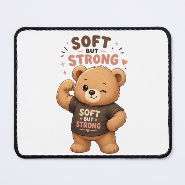 Item preview, Soft But Strong Bear Cute Kawaii Motivational Teddy Bear Sticker designed and sold by Cute-Corne.