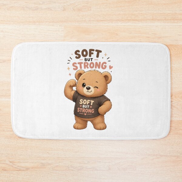 Item preview, Soft But Strong Bear Cute Kawaii Motivational Teddy Bear Sticker designed and sold by Cute-Corne.
