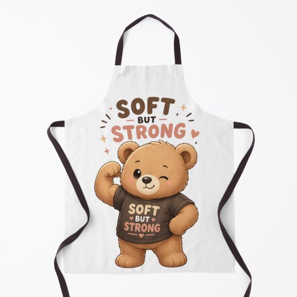Item preview, Soft But Strong Bear Cute Kawaii Motivational Teddy Bear Sticker designed and sold by Cute-Corne.