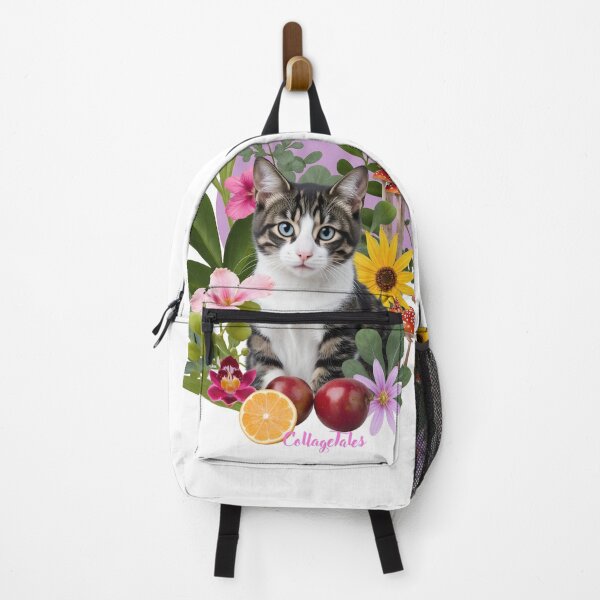 Item preview, Tabby Cat Floral Collage Tales | Cat Portrait Flowers Mushrooms Fruits Herbs Orchid Cat Lovers designed and sold by LisaTumi.art.