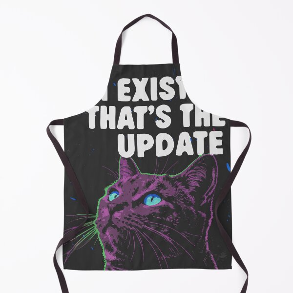 Item preview, "I Exist That's The Update" Funny Introvert Neon Cat Meme designed and sold by Cipher & Soul.