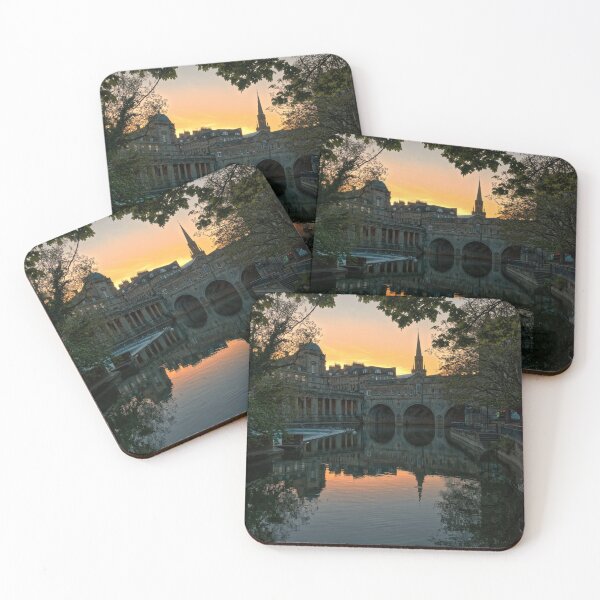 Item preview, Bath River Avon Pulteney Bridge Bath glowing Sunset designed and sold by duncan1980uk.
