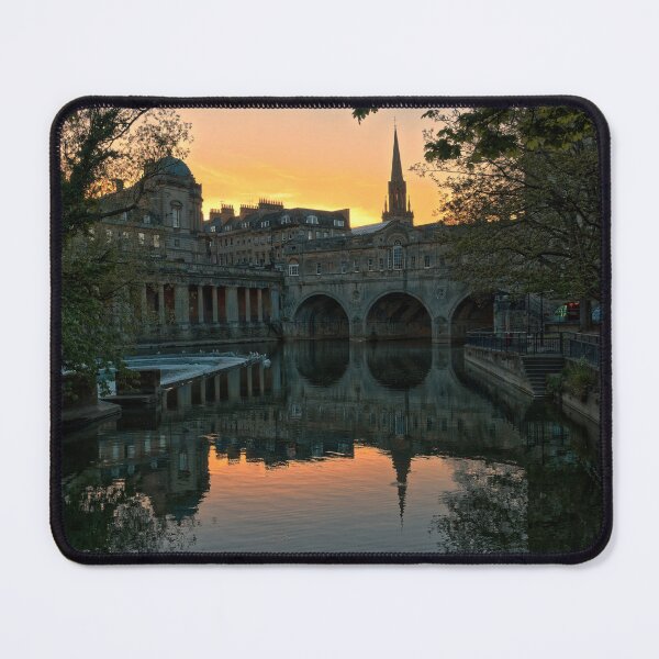 Item preview, Bath River Avon Pulteney Bridge Bath glowing Sunset designed and sold by duncan1980uk.