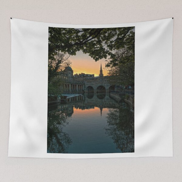 Item preview, Bath River Avon Pulteney Bridge Bath glowing Sunset designed and sold by duncan1980uk.