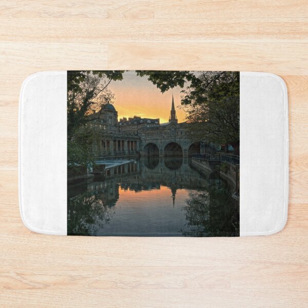 Item preview, Bath River Avon Pulteney Bridge Bath glowing Sunset designed and sold by duncan1980uk.