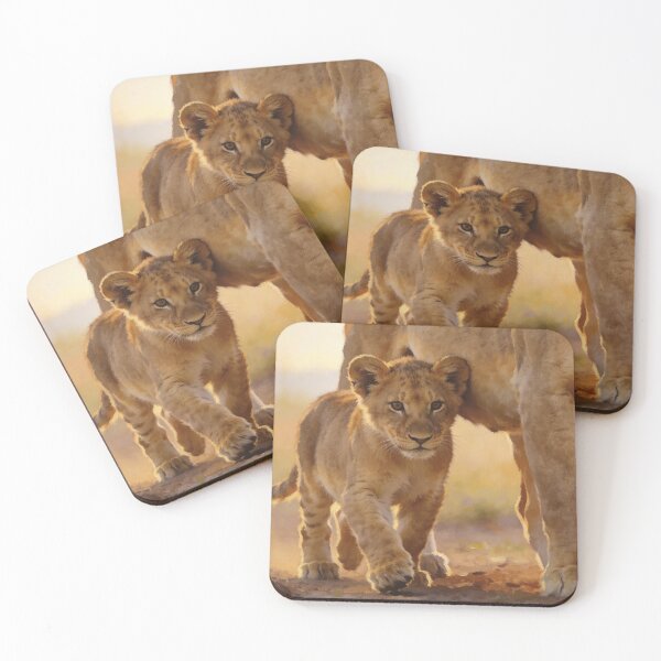 Item preview, Lion Cub & Mother Wall Art – Baby Lion Safari Wildlife Print designed and sold by QuietCanvasArtworks.