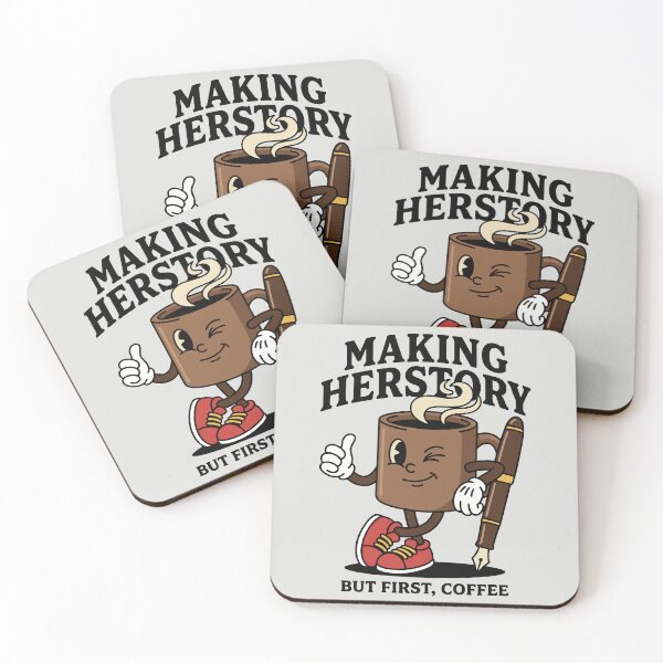 Item preview, Making Herstory Retro Coffee Mascot designed and sold by DigitalGlade.
