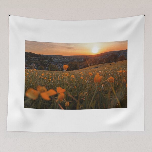 Item preview, Bath Sunset Cityscape: Landmarks, Meadows, Spring, buttercups, view designed and sold by duncan1980uk.