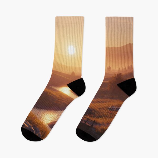 Item preview, Golden Sunset Over Winding River Valley designed and sold by maplesoulkiller.