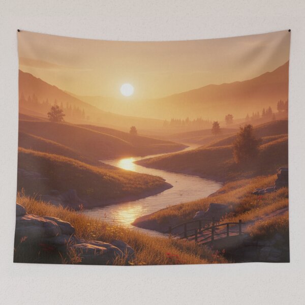 Item preview, Golden Sunset Over Winding River Valley designed and sold by maplesoulkiller.