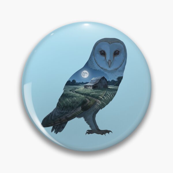 Item preview, Barn Owl Silhouette Moonlit Barn Field Double Exposure Scene designed and sold by BirdsnStuff.