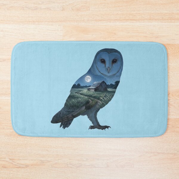 Item preview, Barn Owl Silhouette Moonlit Barn Field Double Exposure Scene designed and sold by BirdsnStuff.