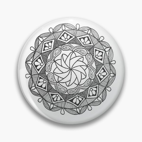 Item preview, Jack - Hand Drawn Simple Black White Mandala designed and sold by AJPrettyObscene.