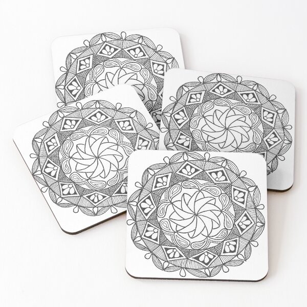 Item preview, Jack - Hand Drawn Simple Black White Mandala designed and sold by AJPrettyObscene.