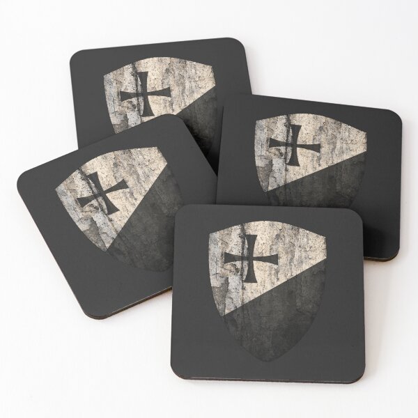 Item preview, Teutonic Flag Shield • Medieval Teuton German Relic  • Black Crusader Cross Emblem designed and sold by worldwarvintage.