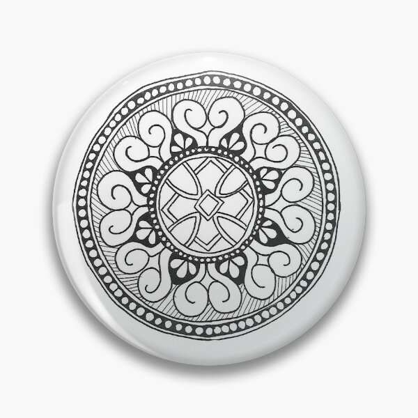 Item preview, Osgood - Hand Drawn Simple Black White Mandala designed and sold by AJPrettyObscene.