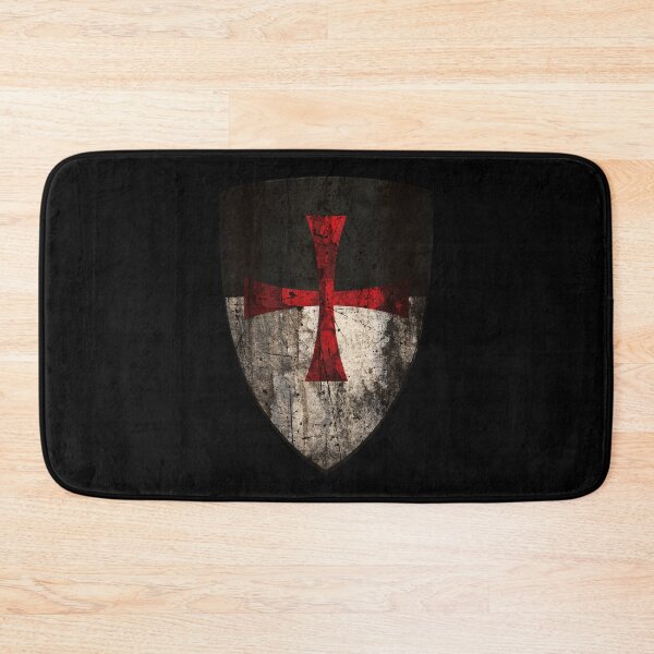Item preview, Templar Shield Relic • Distressed Crusader Cross Medieval Emblem designed and sold by worldwarvintage.