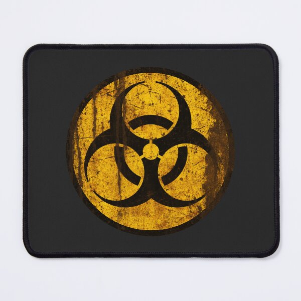 Item preview, Distressed Biohazard Warning Symbol • Rusted Industrial Quarantine Sign designed and sold by worldwarvintage.