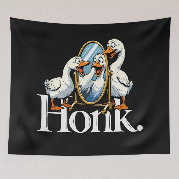 Item preview, Funny Geese Honk Mirror Reflection Design designed and sold by Tsugraf Designs.