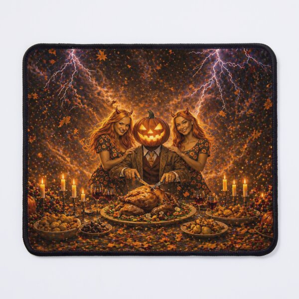 Item preview, Headless Horseman Devil Twins Feast – Gothic Halloween Fantasy Art designed and sold by TheHorsemanRidesAgain.